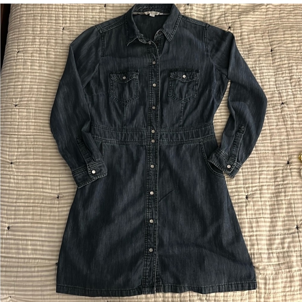 Boden Denim Shirt Dress - Dark Blue